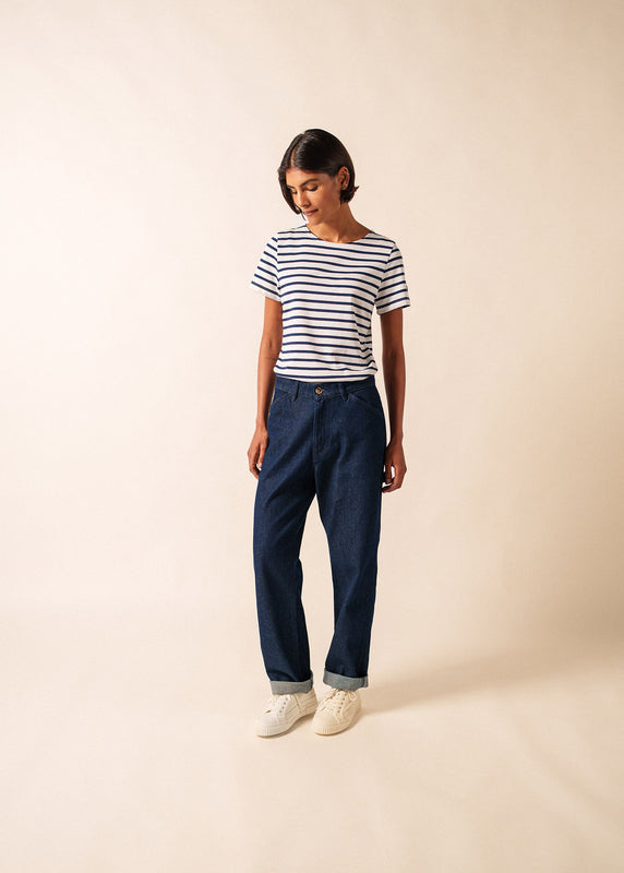 Saint James Etrille Short Sleeve Striped Sailor Shirt NEIGE/MARINE