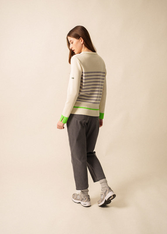 Saint James Evian Striped Jumper BLANC/PERLE CHINE/TONIC