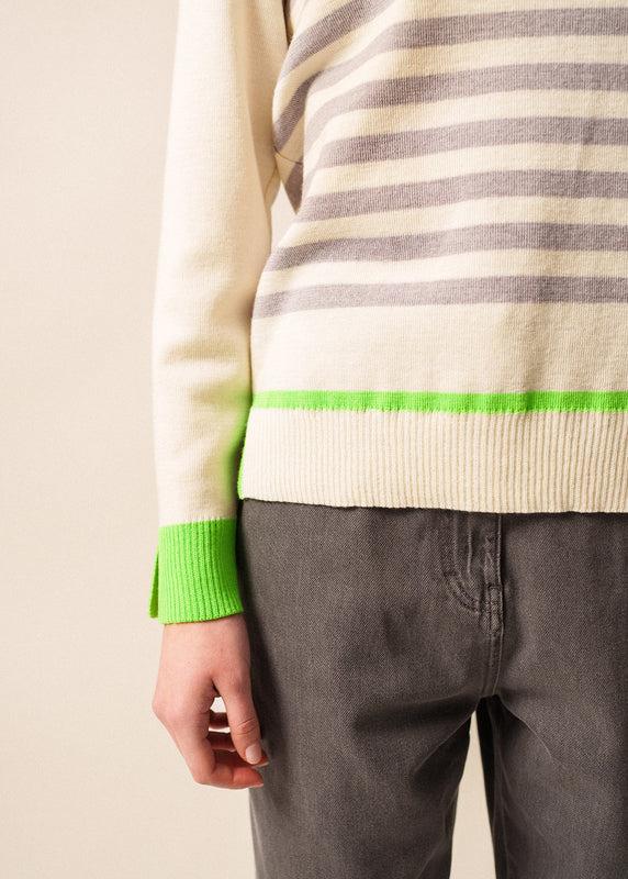 Saint James Evian Striped Jumper BLANC/PERLE CHINE/TONIC