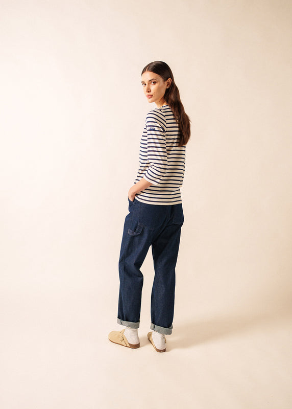 Saint James Galathée Striped Sailor Shirt ECRU/MARINE