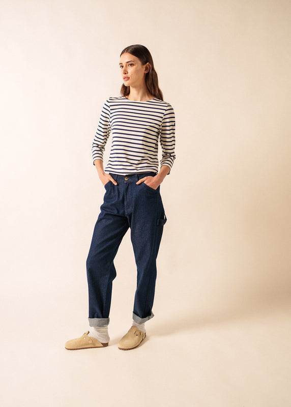 Saint James Galathée Striped Sailor Shirt ECRU/MARINE