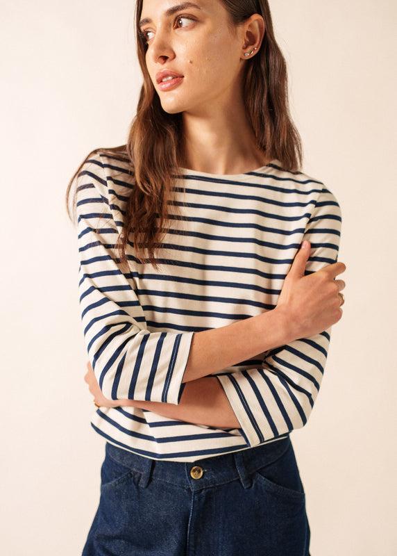 saint james Galathée striped sailor shirt ECRU/MARINE