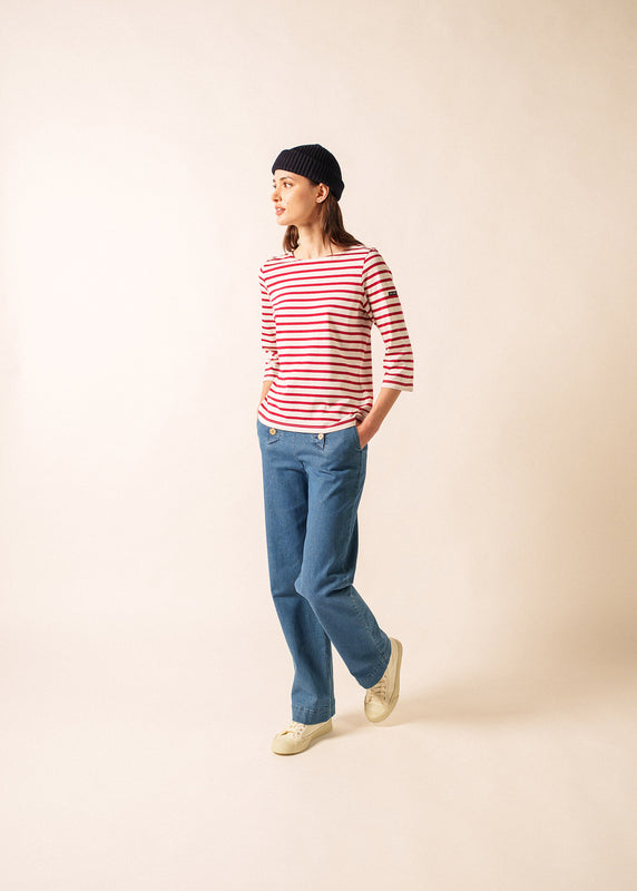 Saint James Galathée Striped Sailor Shirt ECRU/PERSAN