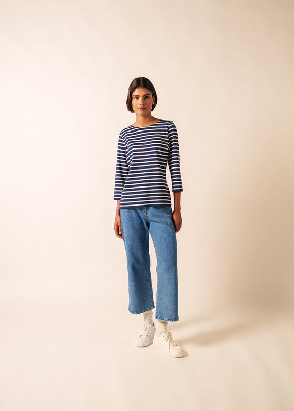 Saint James Galathée Striped Sailor Shirt MARINE/ECRU