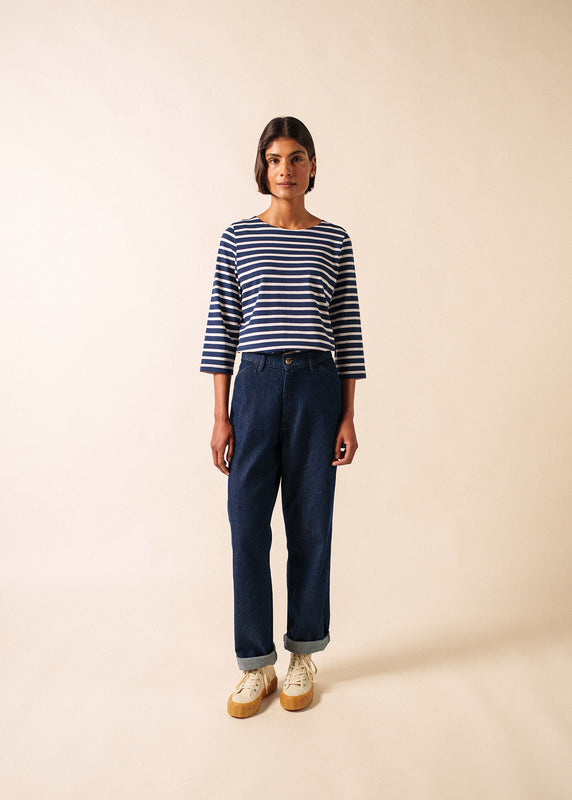 Saint James Galathée Striped Sailor Shirt MARINE/NEIGE