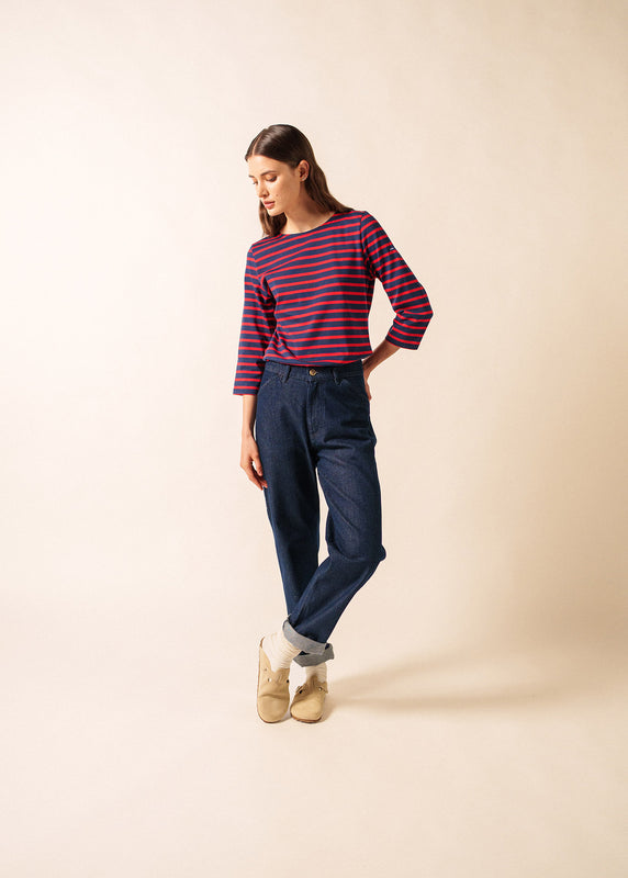 Saint James Galathée Striped Sailor Shirt MARINE/TULIPE