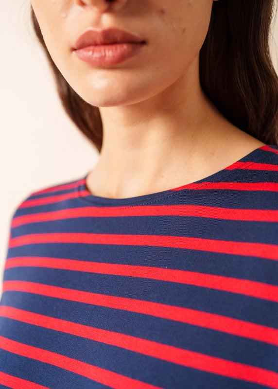 Saint James Galathée Striped Sailor Shirt MARINE/TULIPE