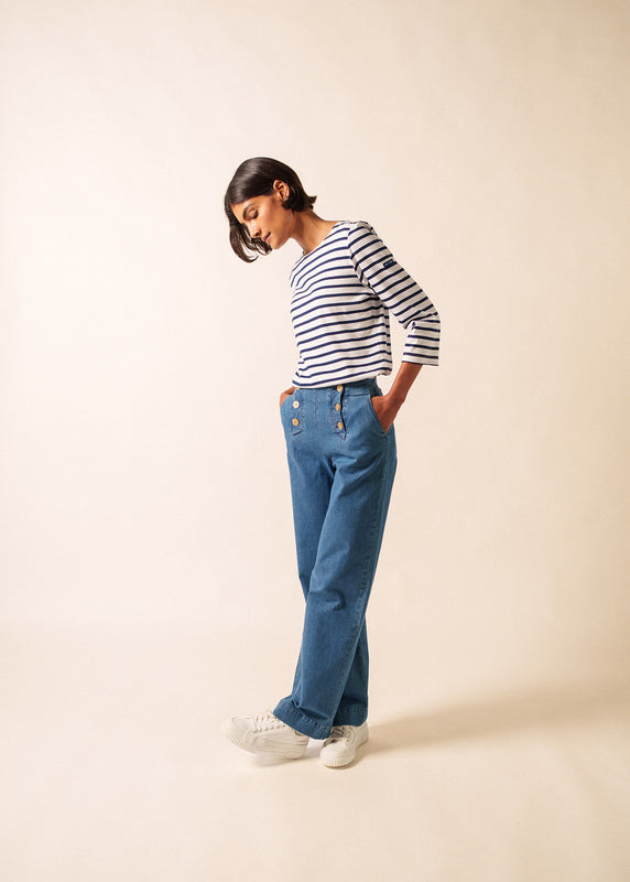 Saint James Galathée Striped Sailor Shirt NEIGE/MARINE