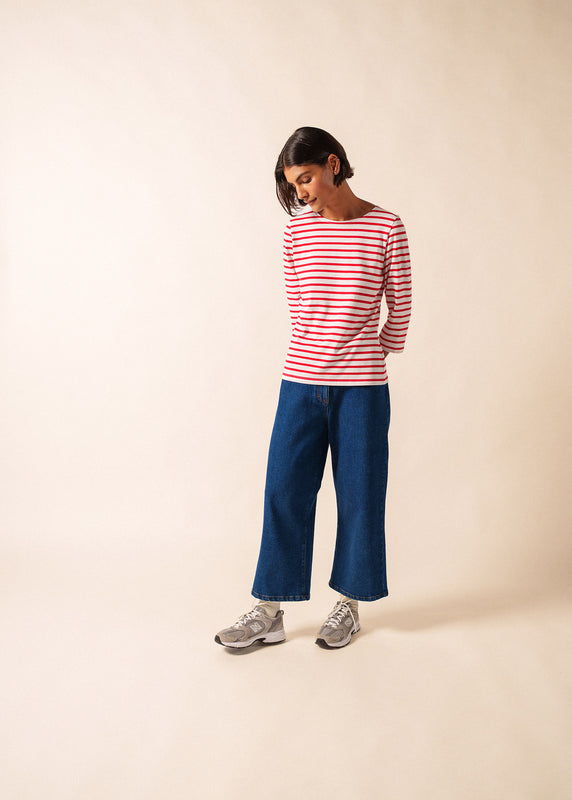 Saint James Galathée Striped Sailor Shirt NEIGE/TULIPE