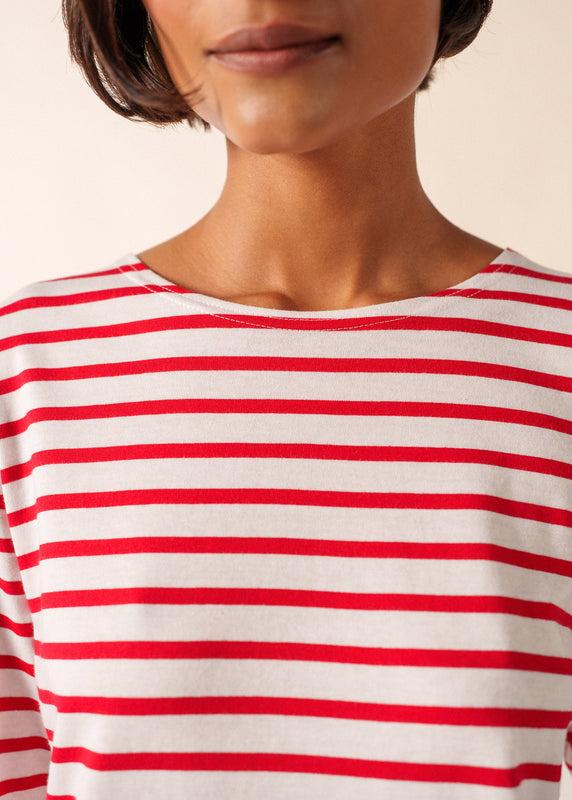 Saint James Galathée Striped Sailor Shirt NEIGE/TULIPE