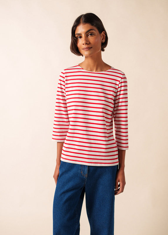 saint james Galathée striped sailor shirt NEIGE/TULIPE