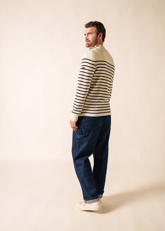 Saint James Galiote Striped Sailor Jumper ECUME/NAVY