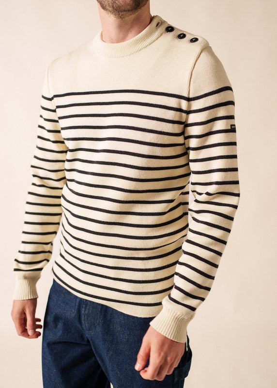 Saint James Galiote Striped Sailor Jumper ECUME/NAVY