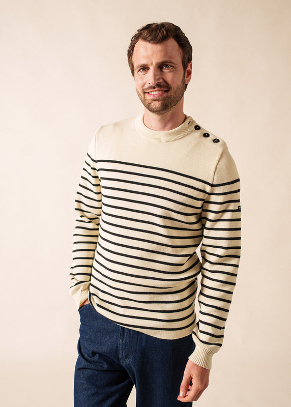 saint james Galiote striped sailor jumper ECUME/NAVY