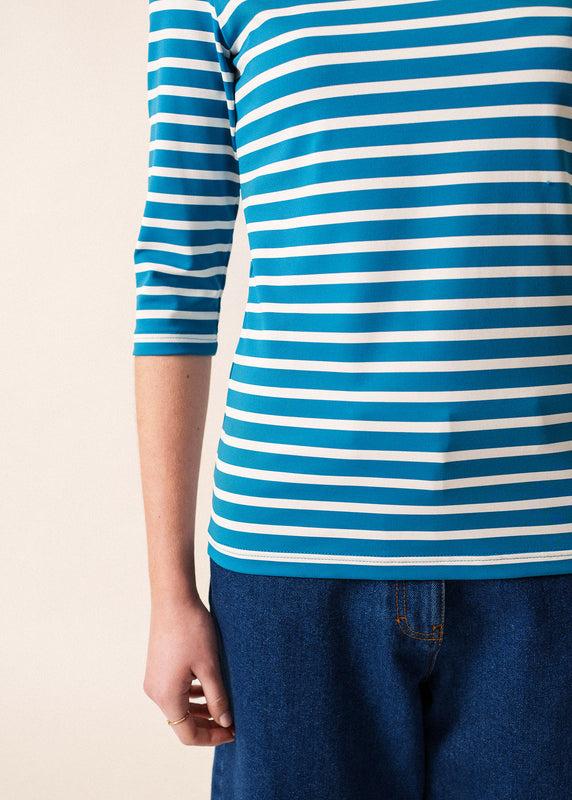 Saint James Garde Côte Anti-UV Striped Sailor Shirt LAC/ECUME