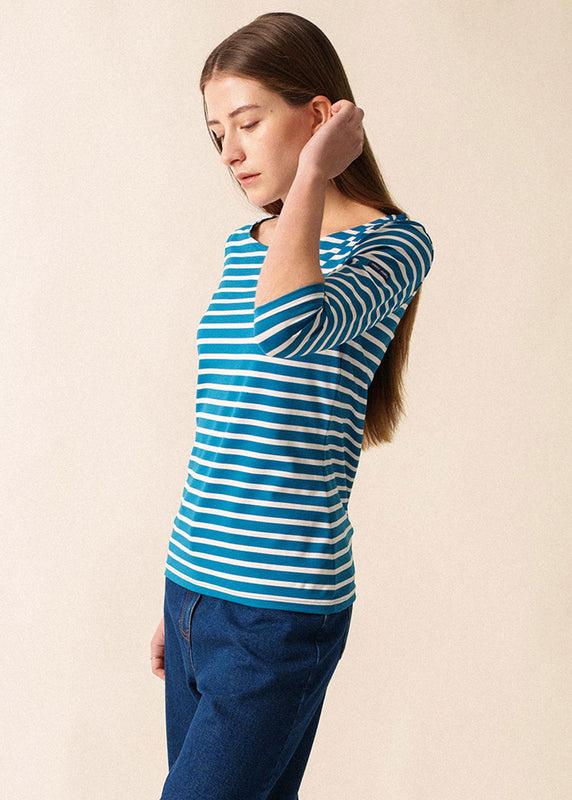 saint james Garde Côte anti-UV striped sailor shirt LAC/ECUME