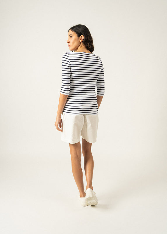 Saint James Garde Côte Anti-UV Striped Sailor Shirt NEIGE/NAVY