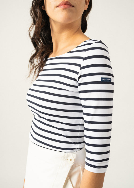 Saint James Garde Côte Anti-UV Striped Sailor Shirt NEIGE/NAVY