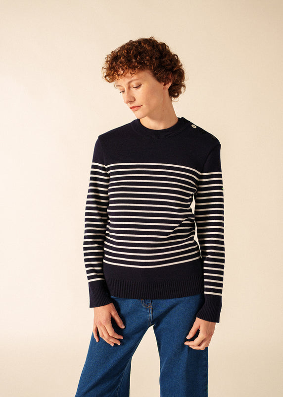 Saint James Glow-In-The-Dark Binic Striped Jumper MARINE/PHOSPHORESCENT