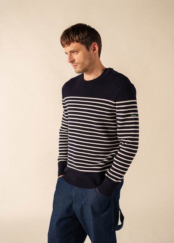 saint james Glow-In-The-Dark Binic Striped Jumper MARINE/PHOSPHORESCENT