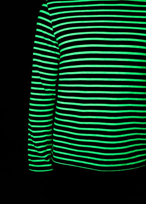Saint James Glow-In-The-Dark Minquiers Striped Sailor Shirt NAVY/PHOSPHORESCENT