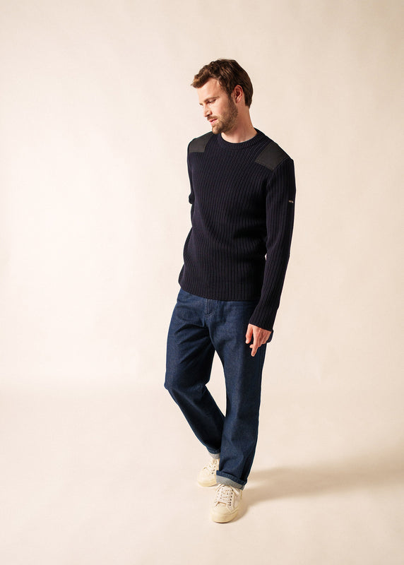 Saint James Gouvernail Military Inspired Jumper NAVY