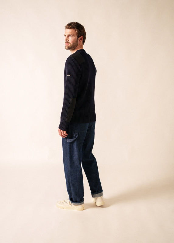 Saint James Gouvernail Military Inspired Jumper NAVY