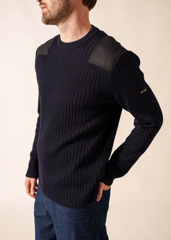 Saint James Gouvernail Military Inspired Jumper NAVY