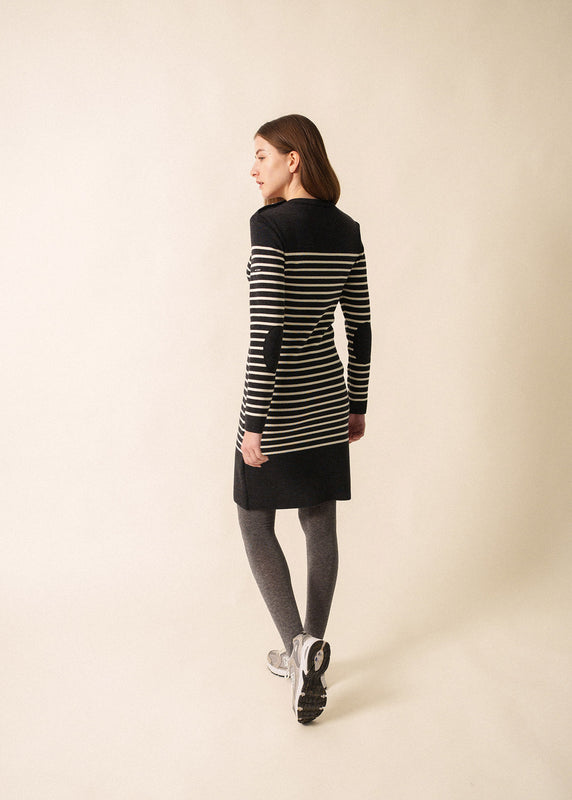 Saint James Grande Marée Striped Jumper Dress ANTHRACITE/ECUME