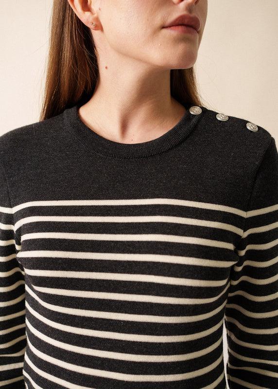 Saint James Grande Marée Striped Jumper Dress ANTHRACITE/ECUME