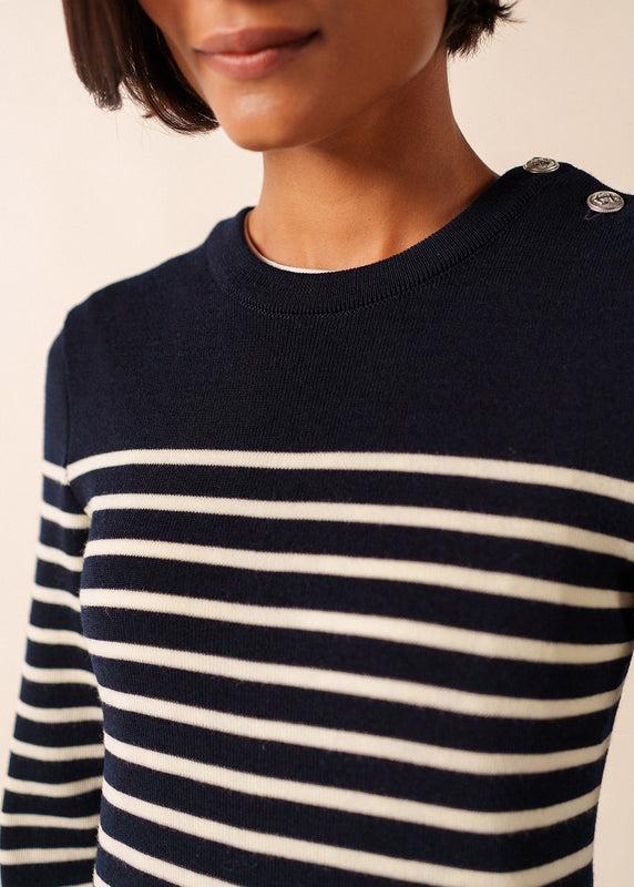 Saint James Grande Marée Striped Jumper Dress NAVY/ECUME