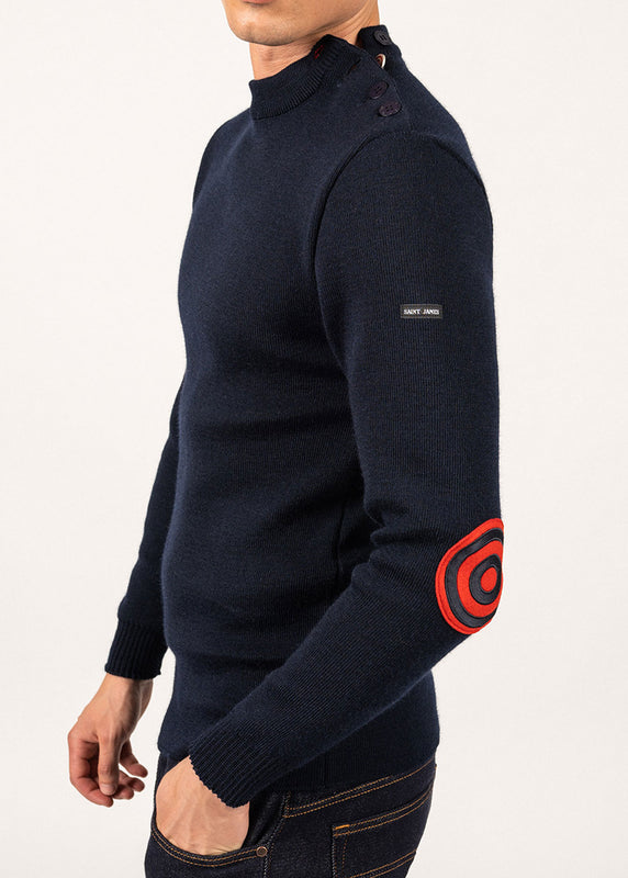 saint james Iconic Matelot jumper with elbow patches MARINE