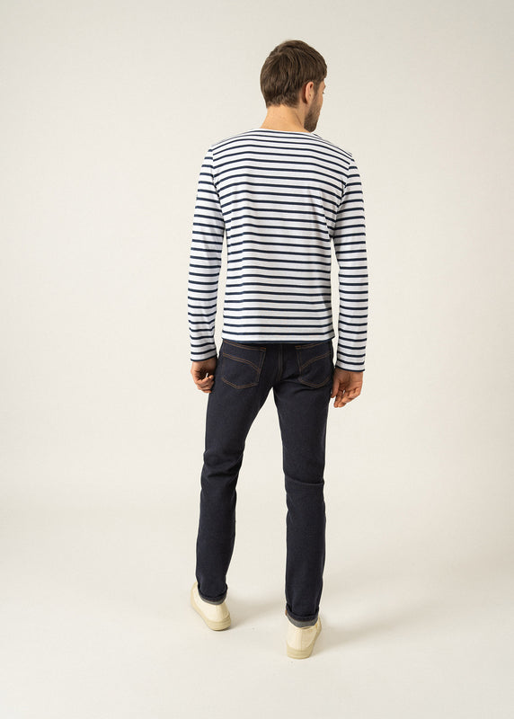 Saint James Iconic Minquiers Sailor Striped Shirt NEIGE/MARINE