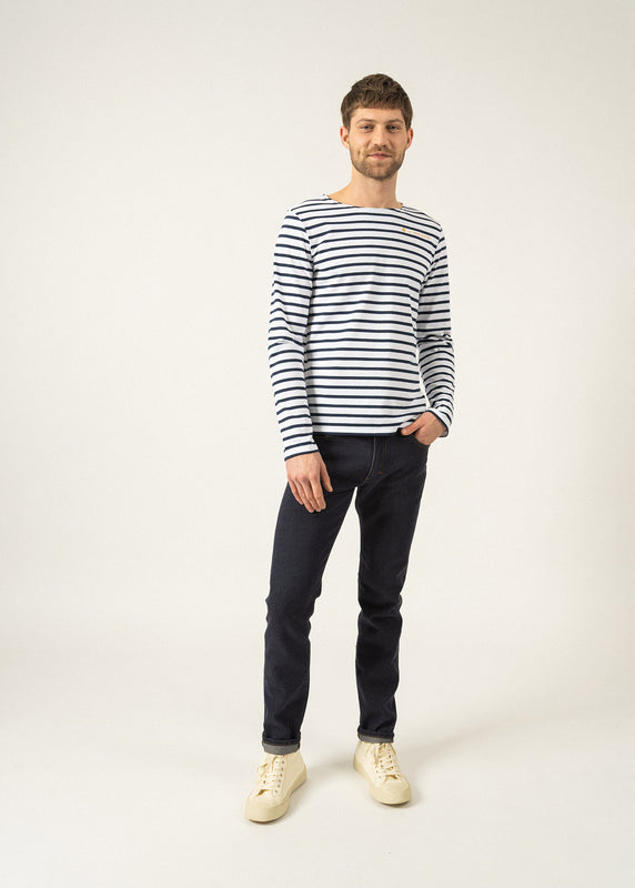 Saint James Iconic Minquiers Sailor Striped Shirt NEIGE/MARINE