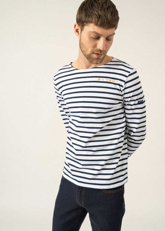 saint james Iconic Minquiers sailor striped shirt NEIGE/MARINE