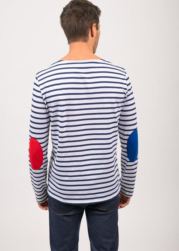 Saint James Iconic Sailor Shirt With Contrasting Elbow Patches NEIGE/MARINE