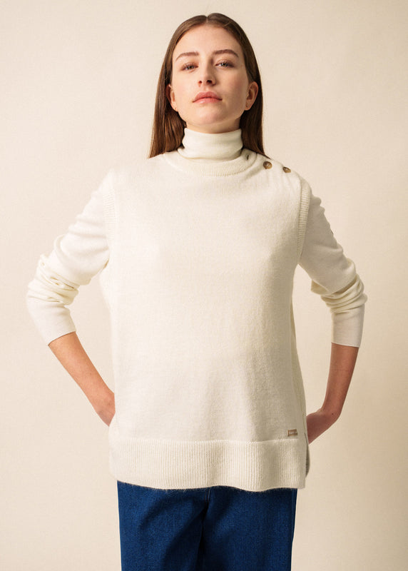 saint james La Clusaz sleeveless jumper BLANC D'HIVER