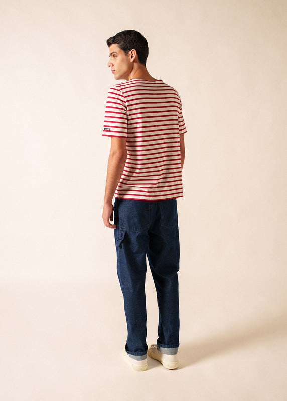 Saint James Levant Short Sleeve Striped Sailor Shirt ECRU/PERSAN