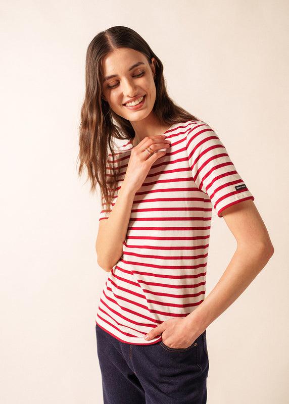 saint james Levant short sleeve striped sailor shirt ECRU/PERSAN