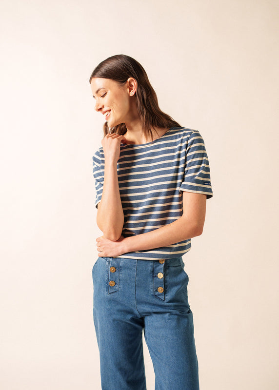 saint james Levant short sleeve striped sailor shirt JEAN/CHANVRE