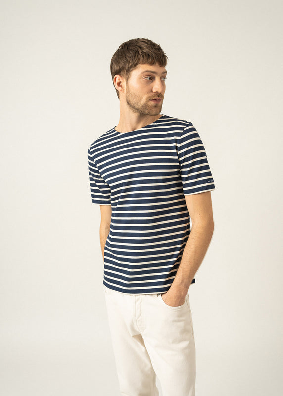 Saint James Levant Short Sleeve Striped Sailor Shirt MARINE/ECRU