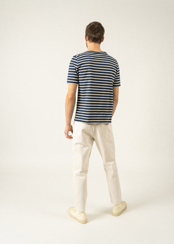 Saint James Levant Short Sleeve Striped Sailor Shirt MARINE/ECRU