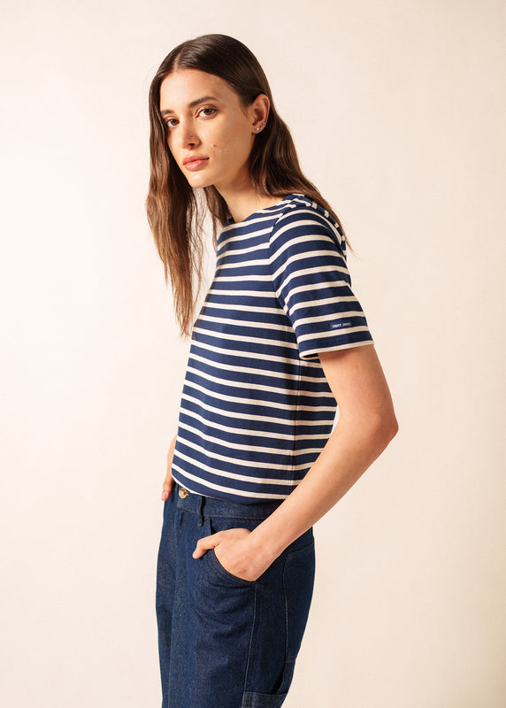 saint james Levant short sleeve striped sailor shirt MARINE/ECRU