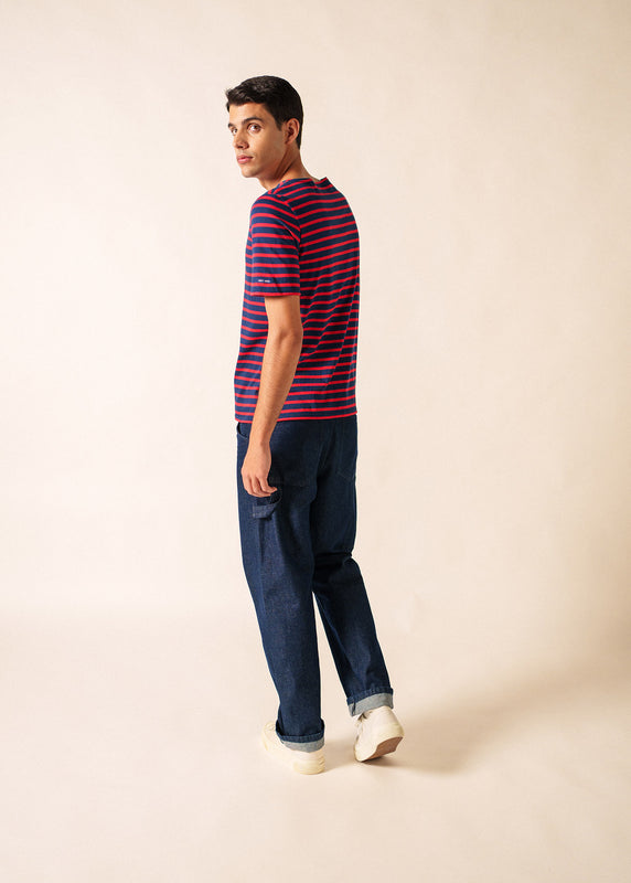 Saint James Levant Short Sleeve Striped Sailor Shirt MARINE/TULIPE