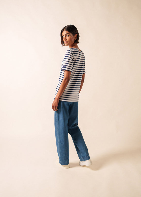 Saint James Levant Short Sleeve Striped Sailor Shirt NEIGE/MARINE