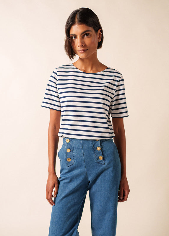 saint james Levant short sleeve striped sailor shirt NEIGE/MARINE