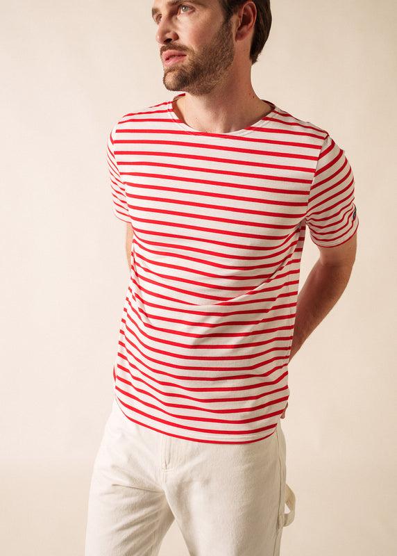 Saint James Levant Short Sleeve Striped Sailor Shirt NEIGE/TULIPE