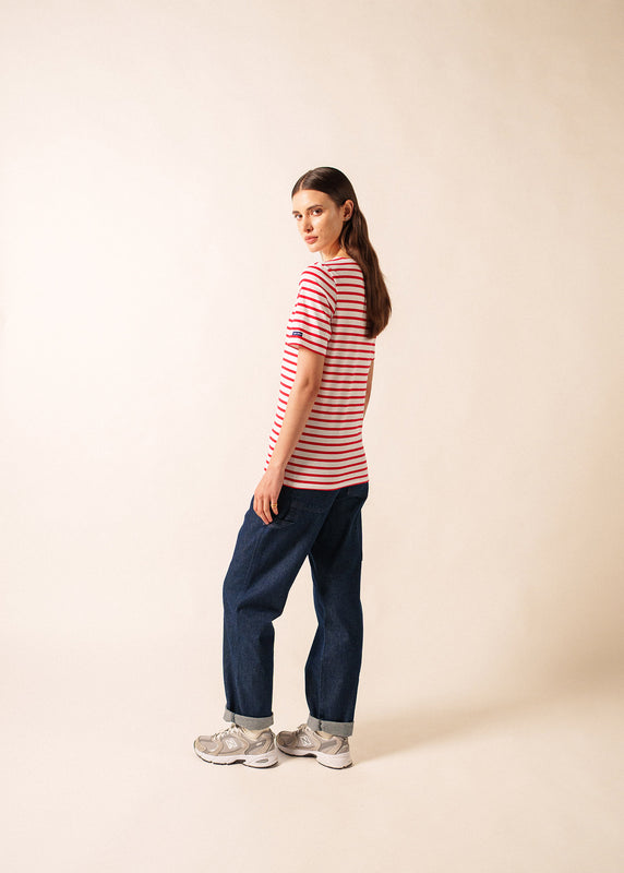 Saint James Levant Short Sleeve Striped Sailor Shirt NEIGE/TULIPE