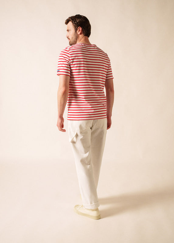 Saint James Levant Short Sleeve Striped Sailor Shirt NEIGE/TULIPE