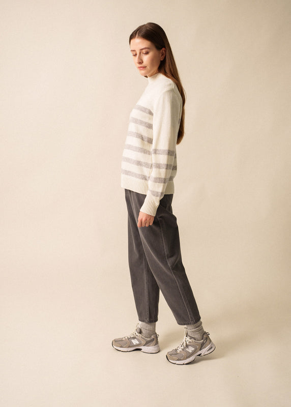 Saint James Lugano Striped Jumper BLANC D'HIVER/GRIS